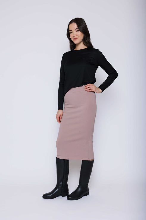 Erin-Luxe Fleece Midi Skirt